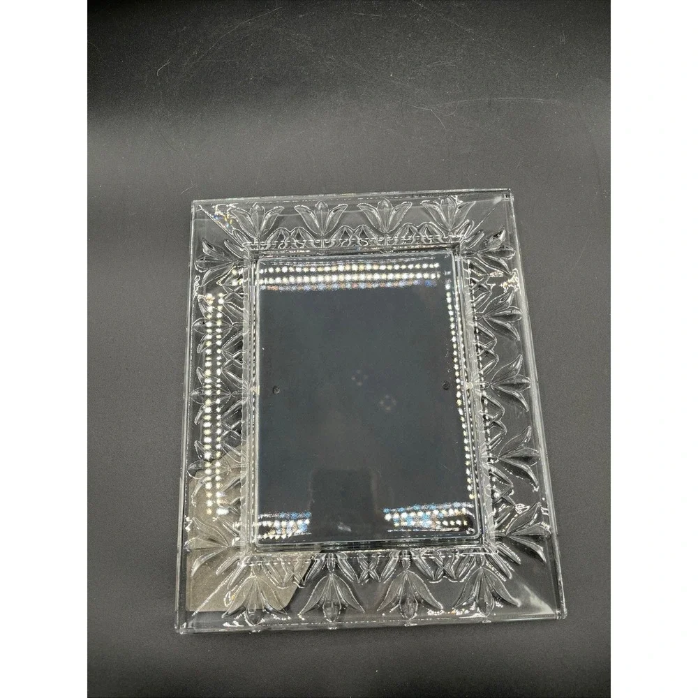 Waterford Crystal Frame Elegant Faceted Beveled Glass 5x7 Photo 8.5 x 10.5 Frame